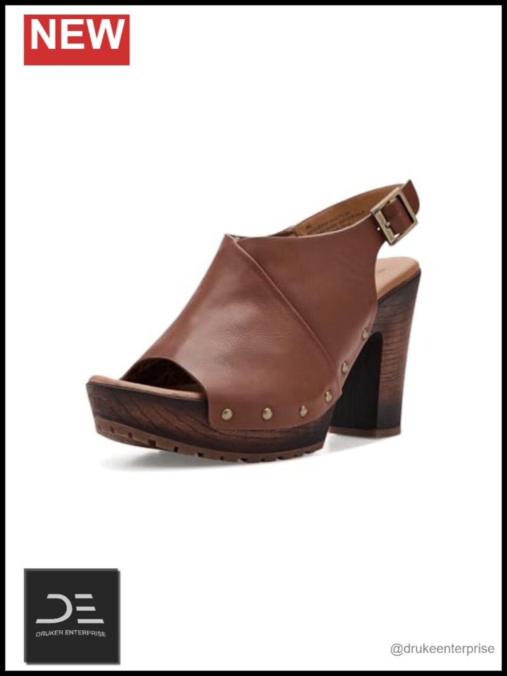 Platform Wedge Sandals - Cork Footbed - Wood Heel - 4 Inch